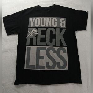 Y2K Young & Reckless Tshirt Box Logo Mens Size M Shortsleeve Crewneck Streetwear